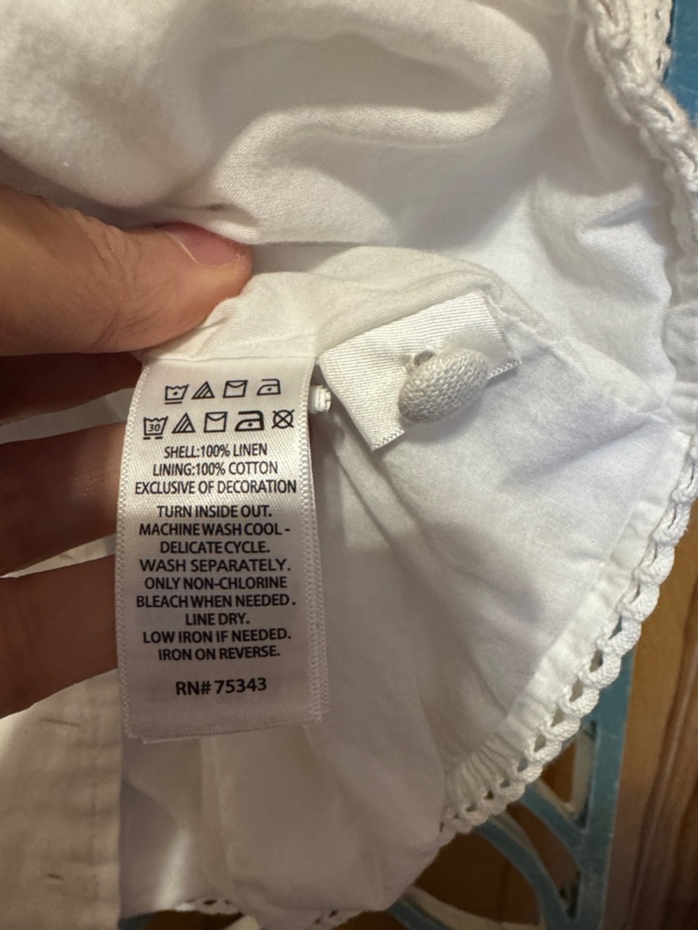 Laura Ashley White Linen button front and tie back vest - Picture 4 of 5